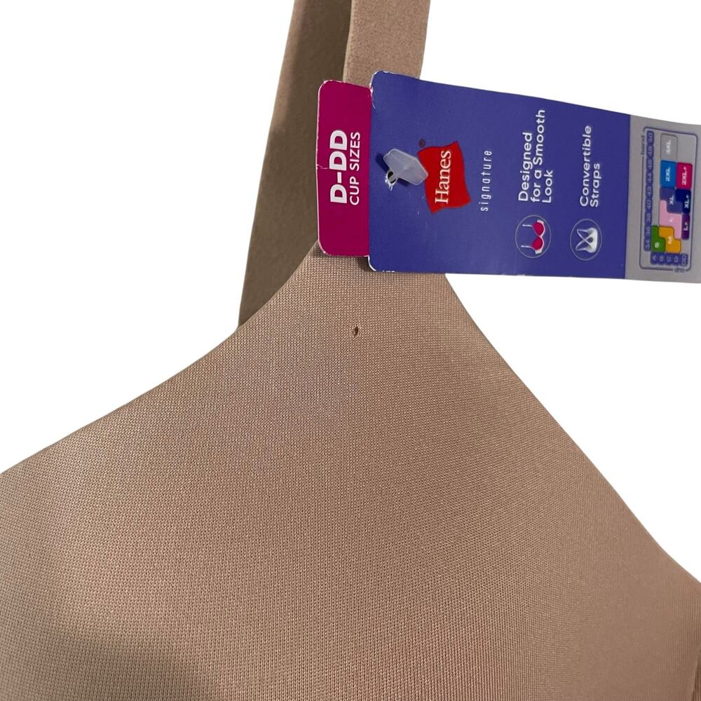 Hanes Womens Bra Size 2XL Comfortflex Fit Dreamwire T Shirt MHG563 Beige/Tan - Picture 2 of 9